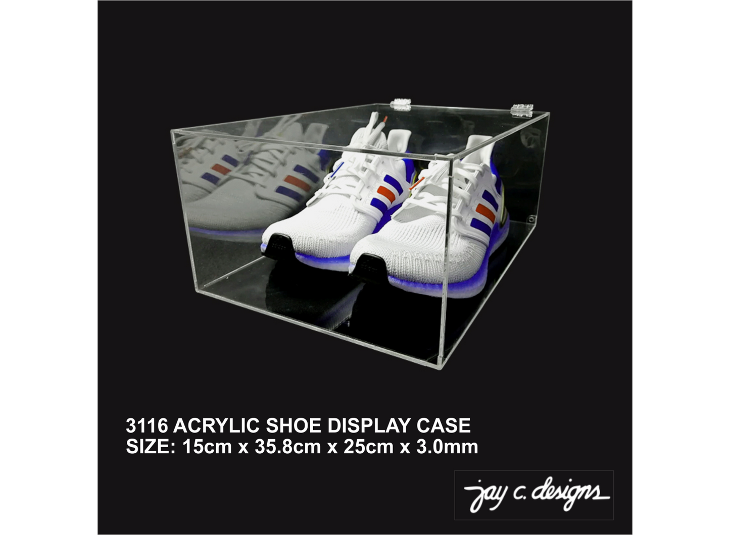 3116 Acrylic Shoe Box (38.5cm (L) x 15.0cm (H) x 25.0cm (D) x 3.0mm)