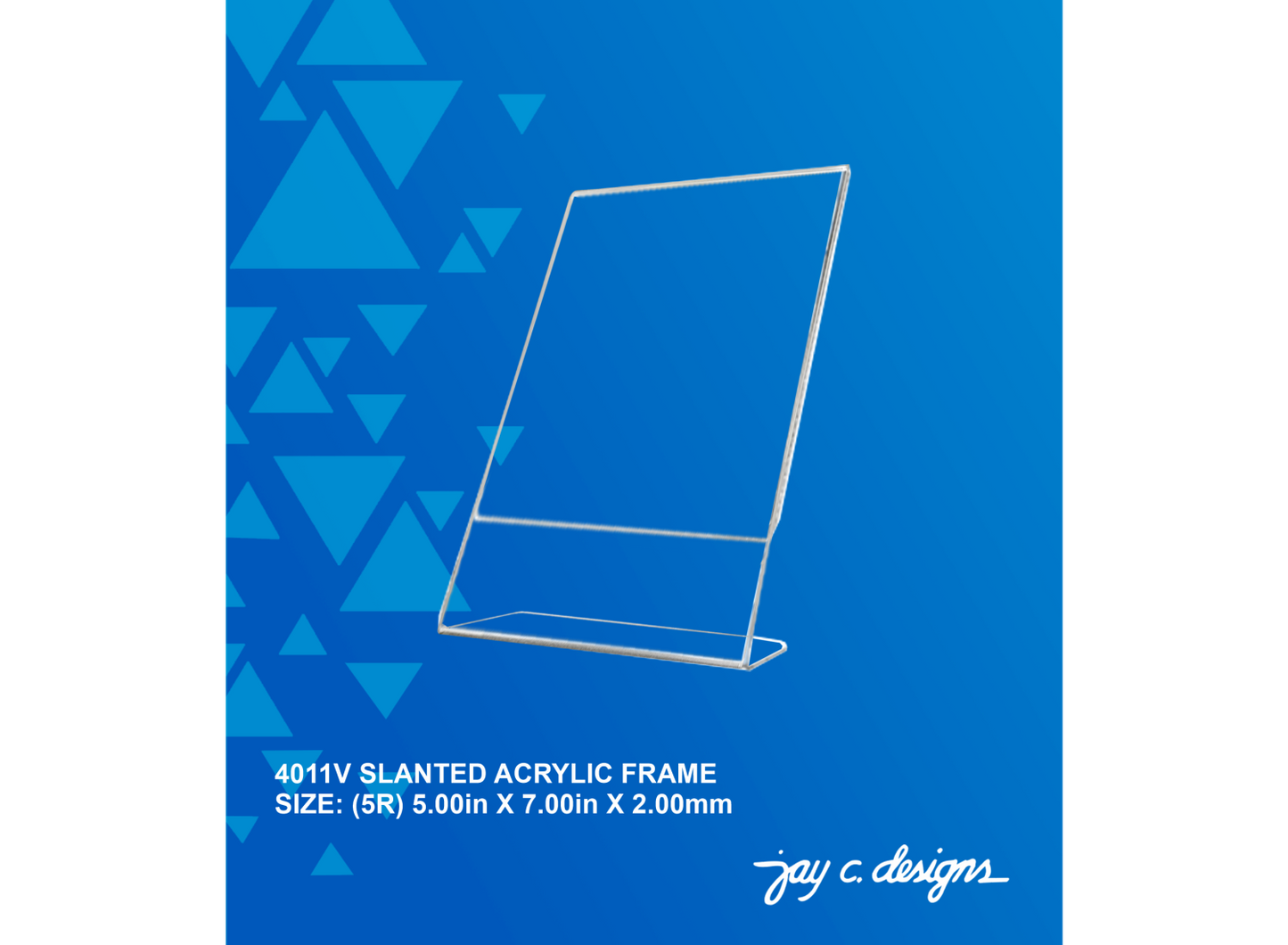 4011V Acrylic Slanted Frame (5.0in x 7.0in x 2.0mm)
