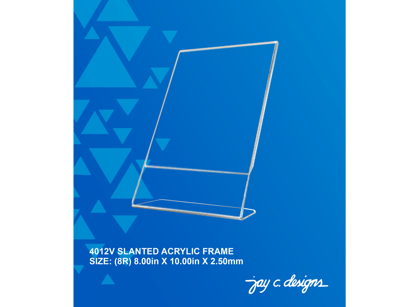 4012V Acrylic Slanted Frame (8.0in x 10.0in x 2.5mm)
