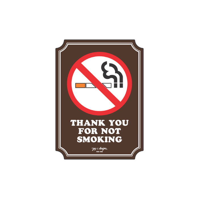 Acrylic Signage Maker Philippines - Thank You for Not Smoking Sign