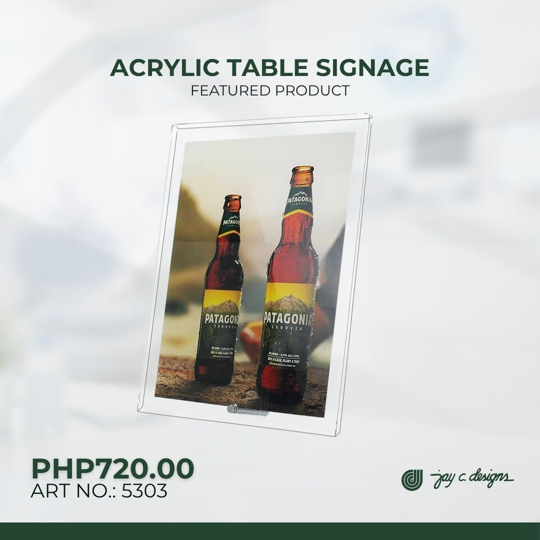 Acrylic Table Signage — Jay C. Designs