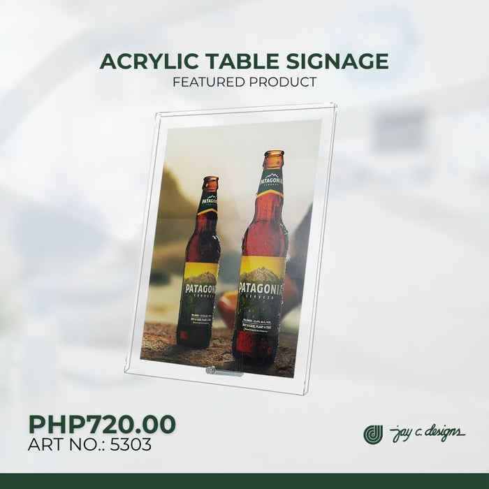 Acrylic Table Signage 5303
