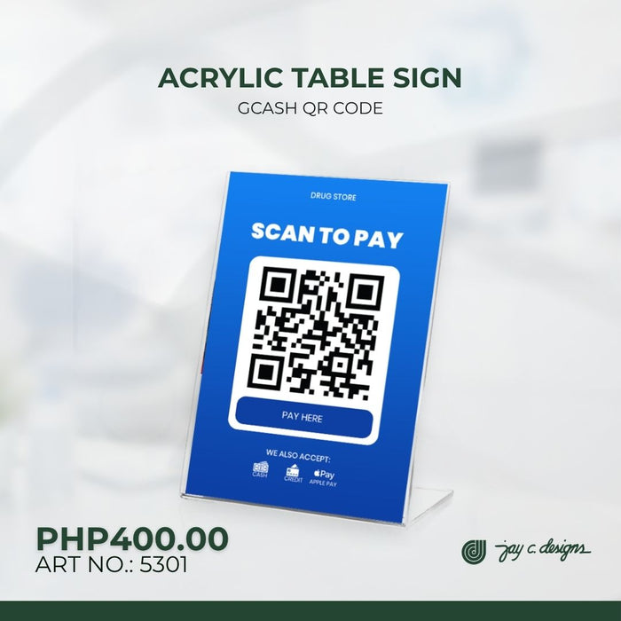 Acrylic Table Signage 5301