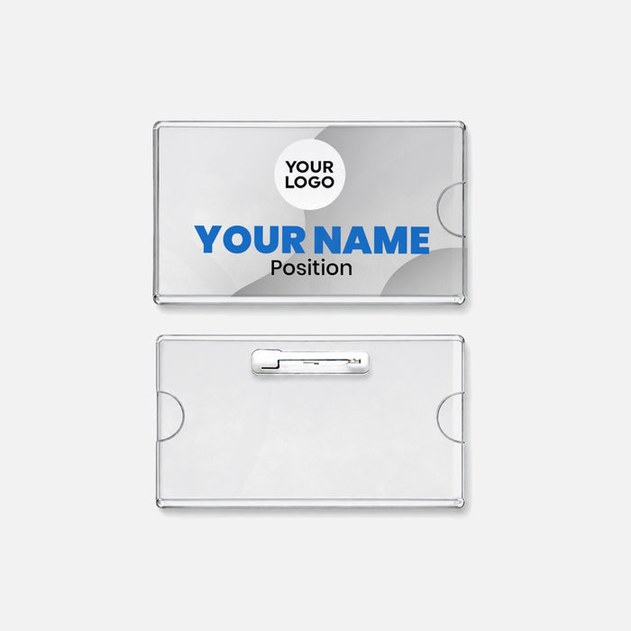 Code No.: 5005                        _                  Size: 2.0" x 3.0"                Insertable Nameplate with Safety Pin