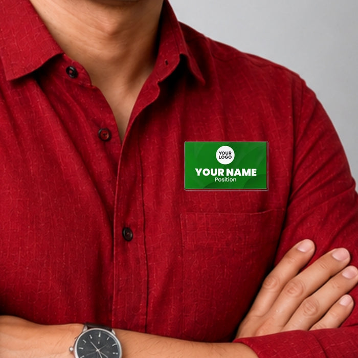 Code No.: 5005                        _                  Size: 2.0" x 3.0"                Insertable Nameplate with Safety Pin