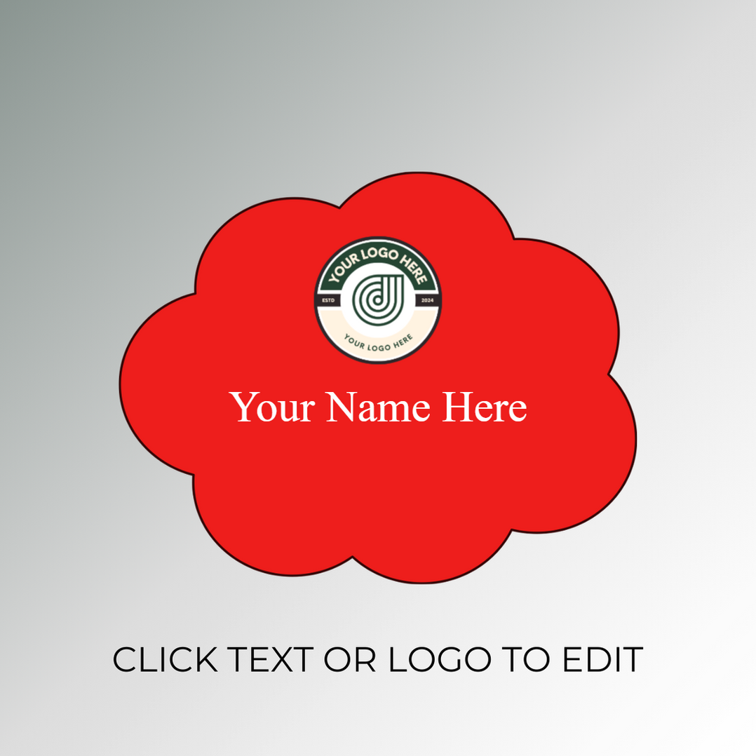 Red Name Tag Cloud — Jay C. Designs