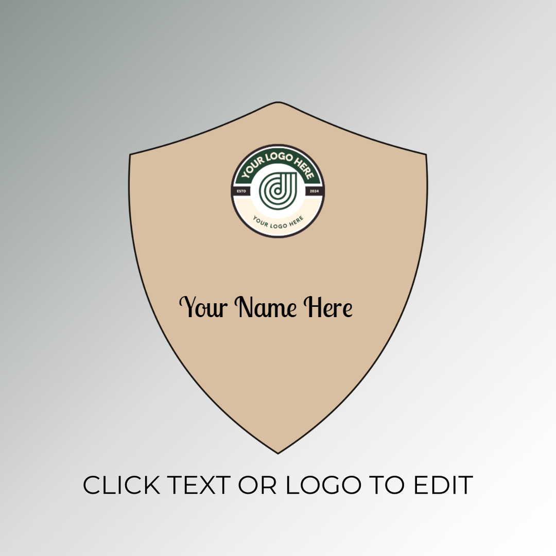 Beige Name Tag Shield — Jay C. Designs