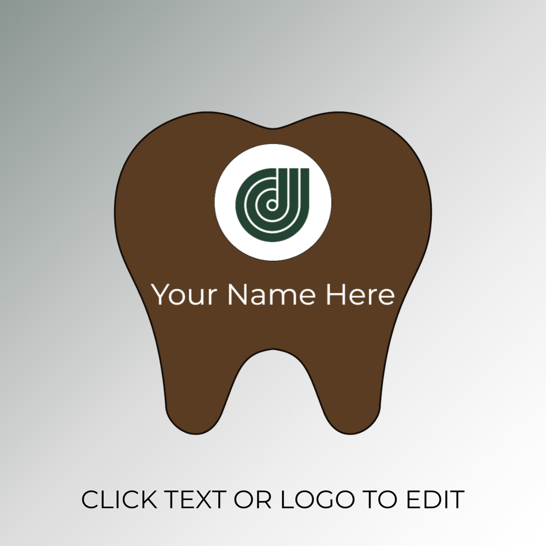 Dental Shaped Name Tag Brown — Jay C. Designs