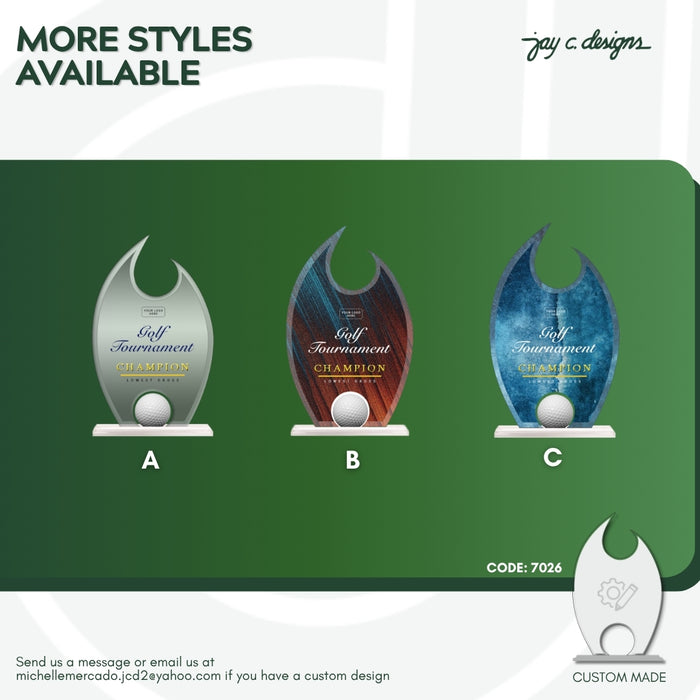 Acrylic Golf Trophy 7026