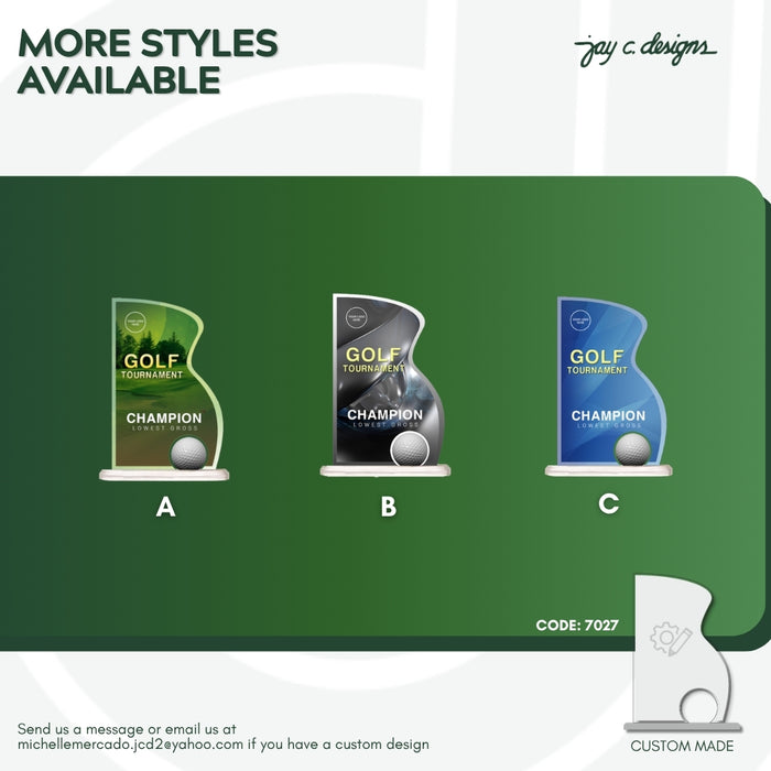 Acrylic Golf Trophy 7027