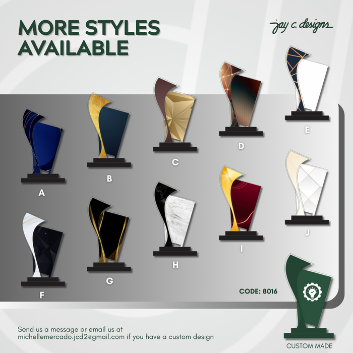 Customize Acrylic Trophies & Plaques 8016