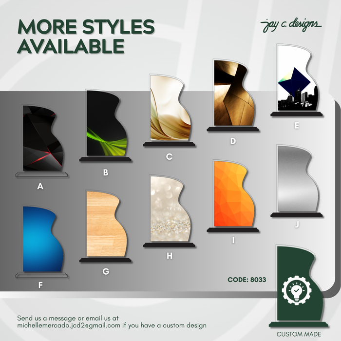 Customize Acrylic Trophies & Plaques 8033