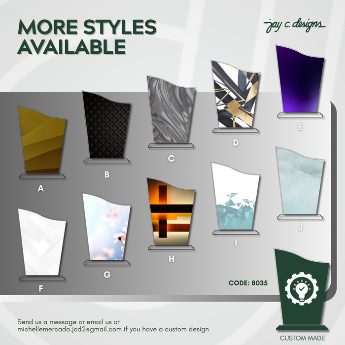 Customize Acrylic Trophies & Plaques 8035