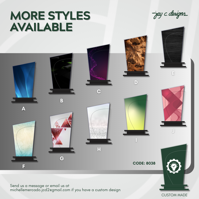 Customize Acrylic Trophies & Plaques 8038