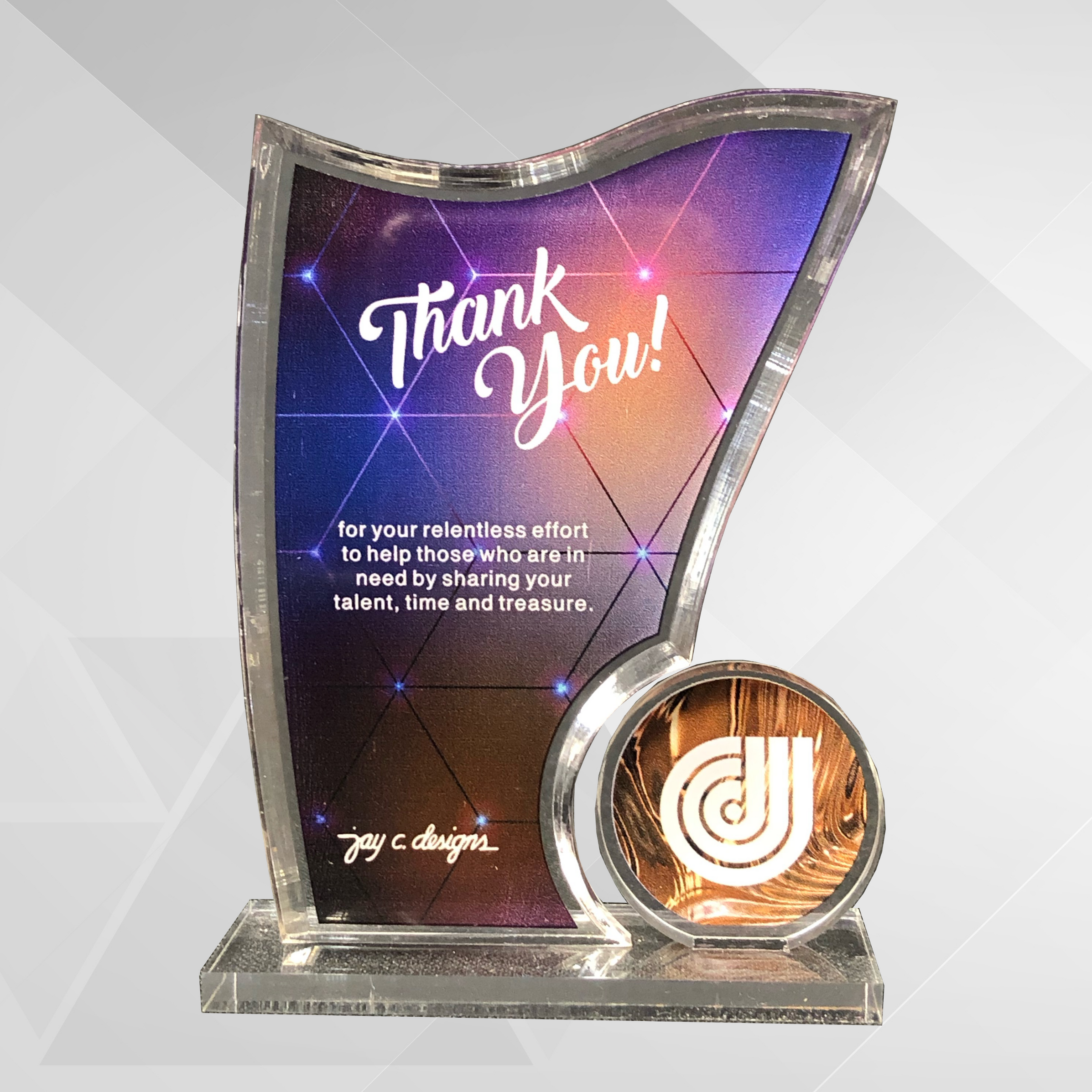Acrylic Trophy — Jay C. Designs