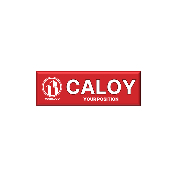 Red Nametag Rectangular