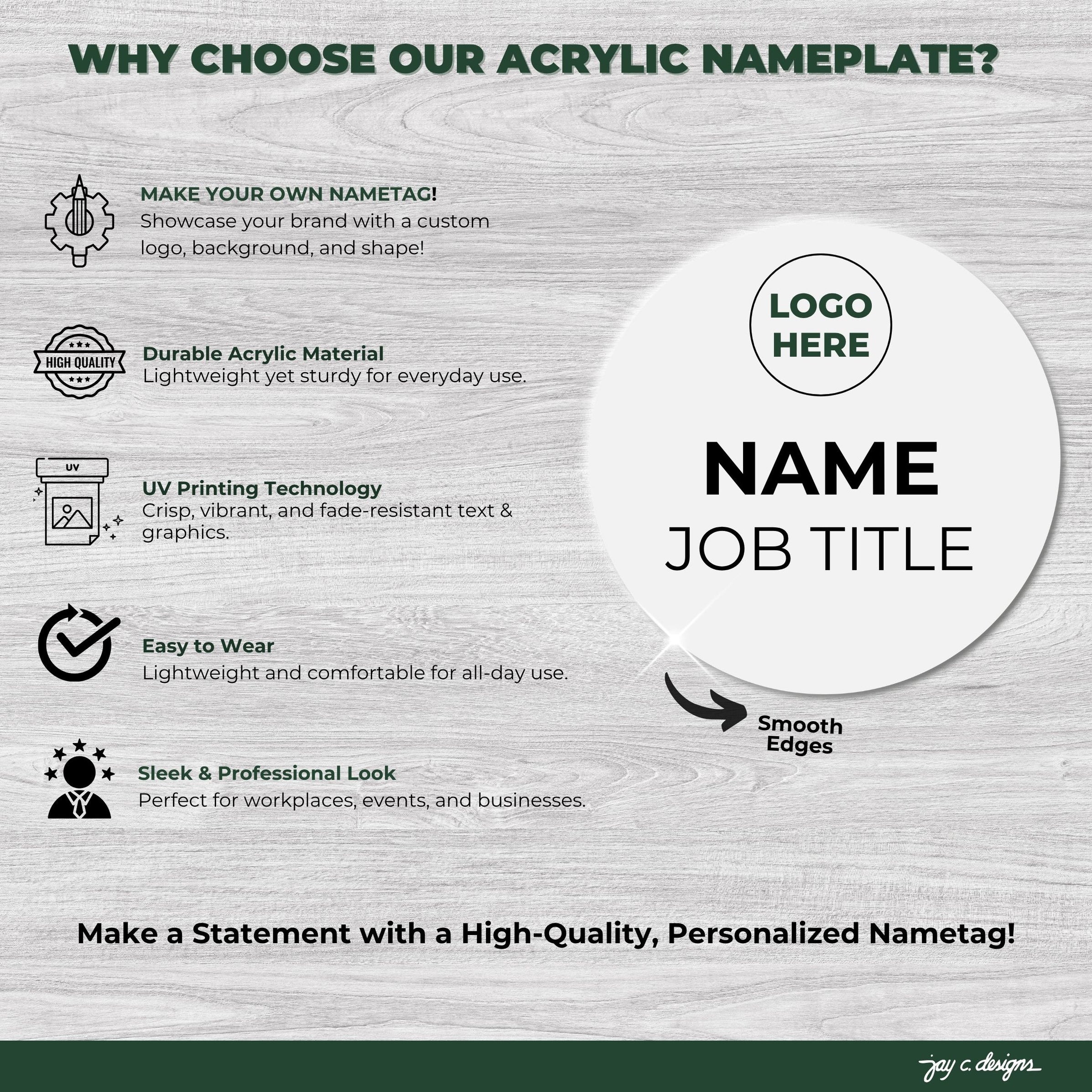 Circular Name Tags Series — Jay C. Designs
