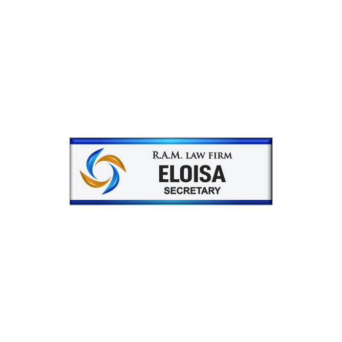 White Nametag Rectangular