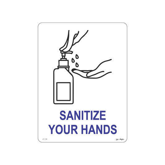 1140 Sanitize Your Hands (Acrylic) - 14.5cm x 19.5cm x 1.5mm