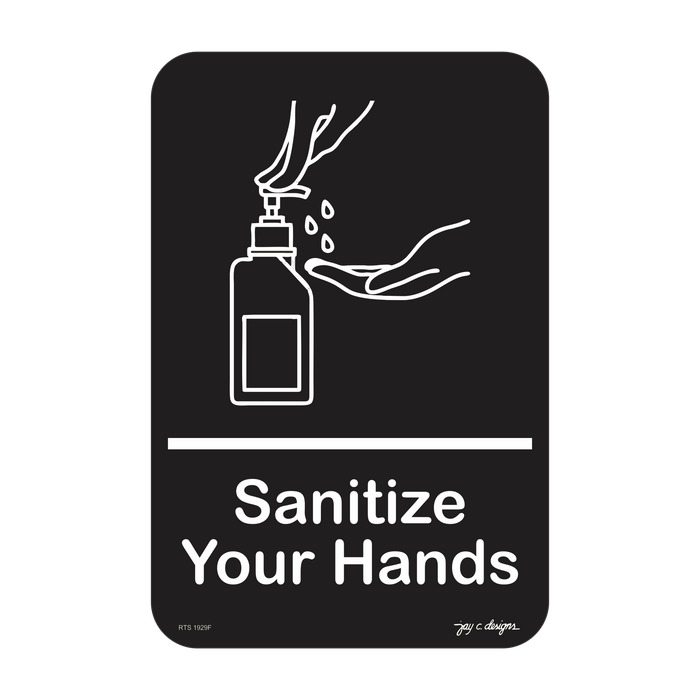 1929 Sanitize Your Hands (Acrylic) - 6.0in x 9.0in x 1.5mm