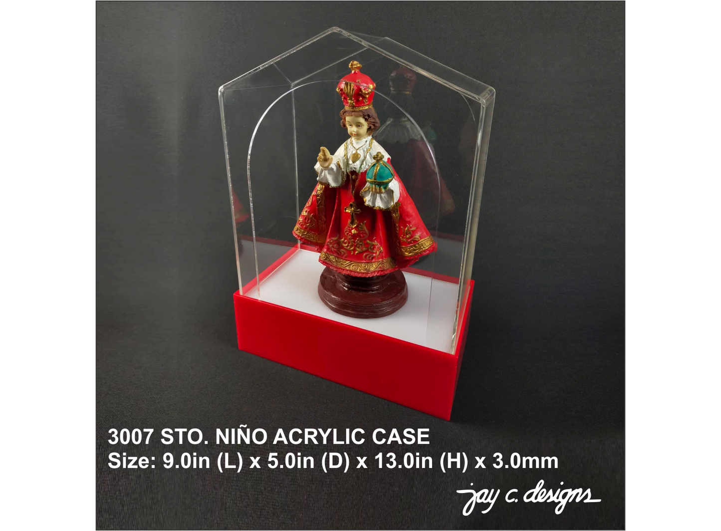 3007 Sto Niño Acrylic Case (9.0" (L) x 5.0" (D) x 13.0" (H) x 3.0mm)