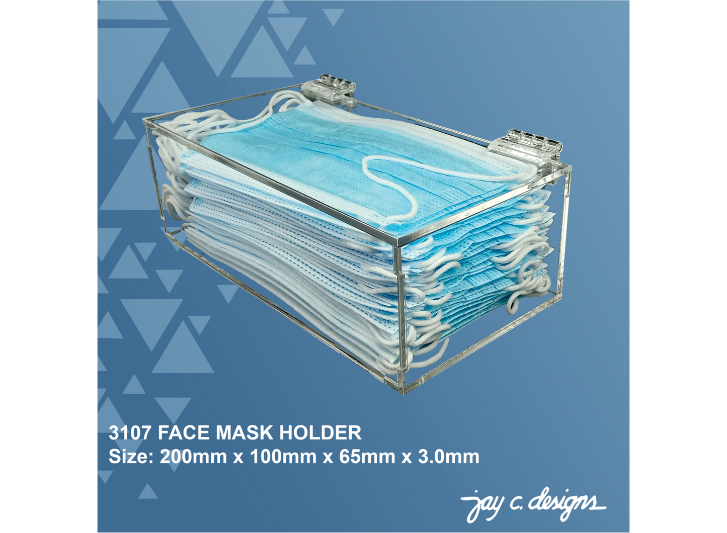 3107 Face Mask Holder (20.0cm x 10.0cm x 6.5cm x 3.0mm)