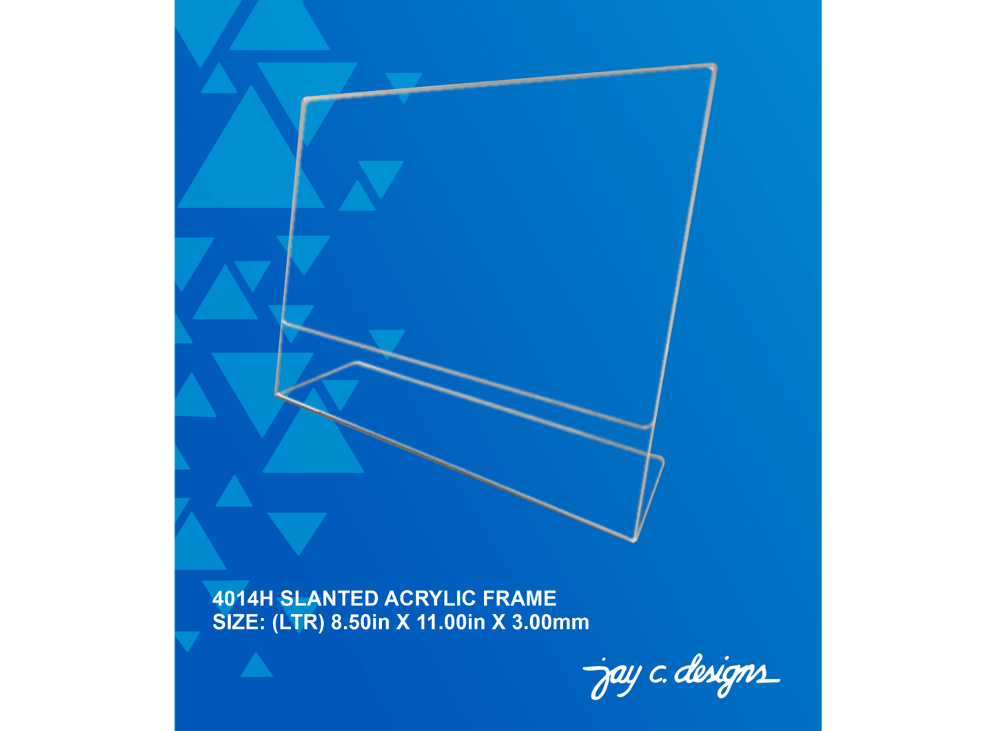 4014H Acrylic Slanted Frame (8.5in x 11.0in x 3.0mm)