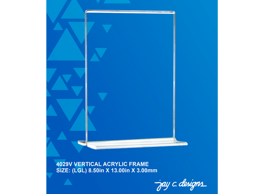4029V Acrylic Vertical Frame (8.5in x 13.0in x 3.0mm)