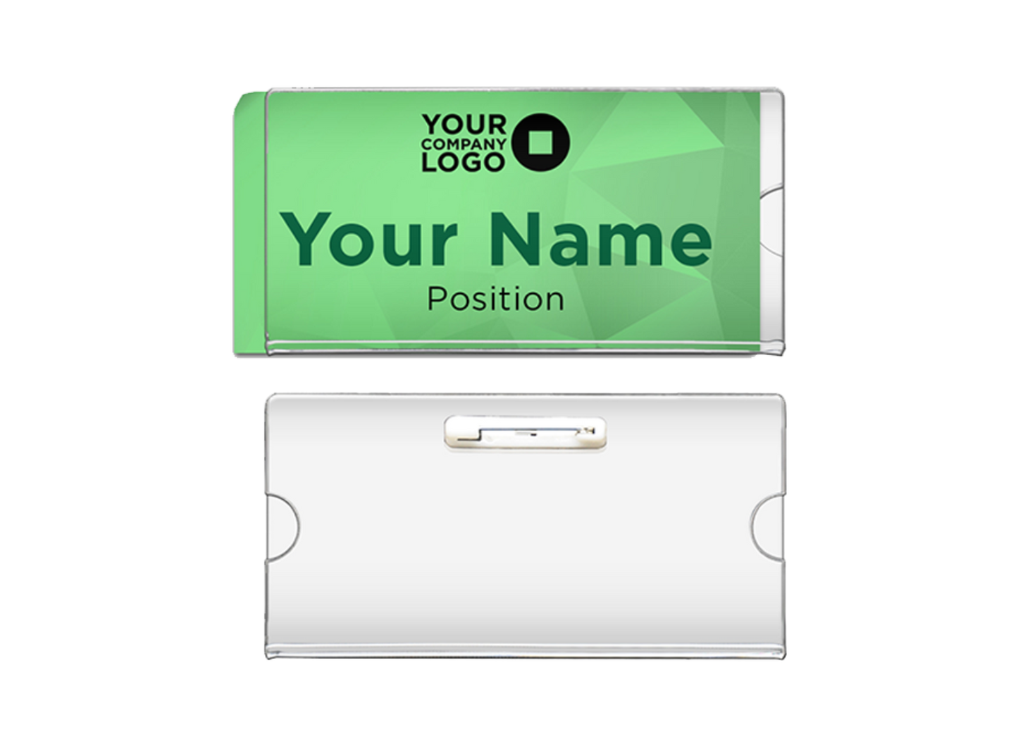Code No.: 5006                        _                  Size: 2.0" x 4.0"                Insertable Nameplate with Safety Pin