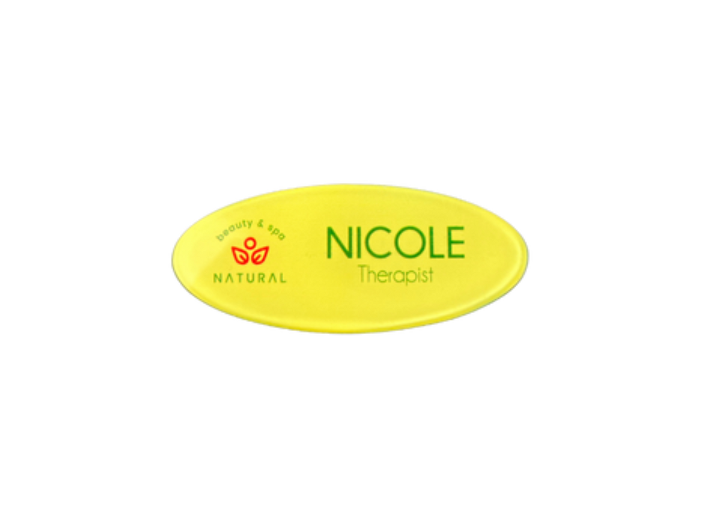 Code No.: 5138                        _                  Size: 1.25" x 3.0"                Printed_Nameplate with Safety Pin