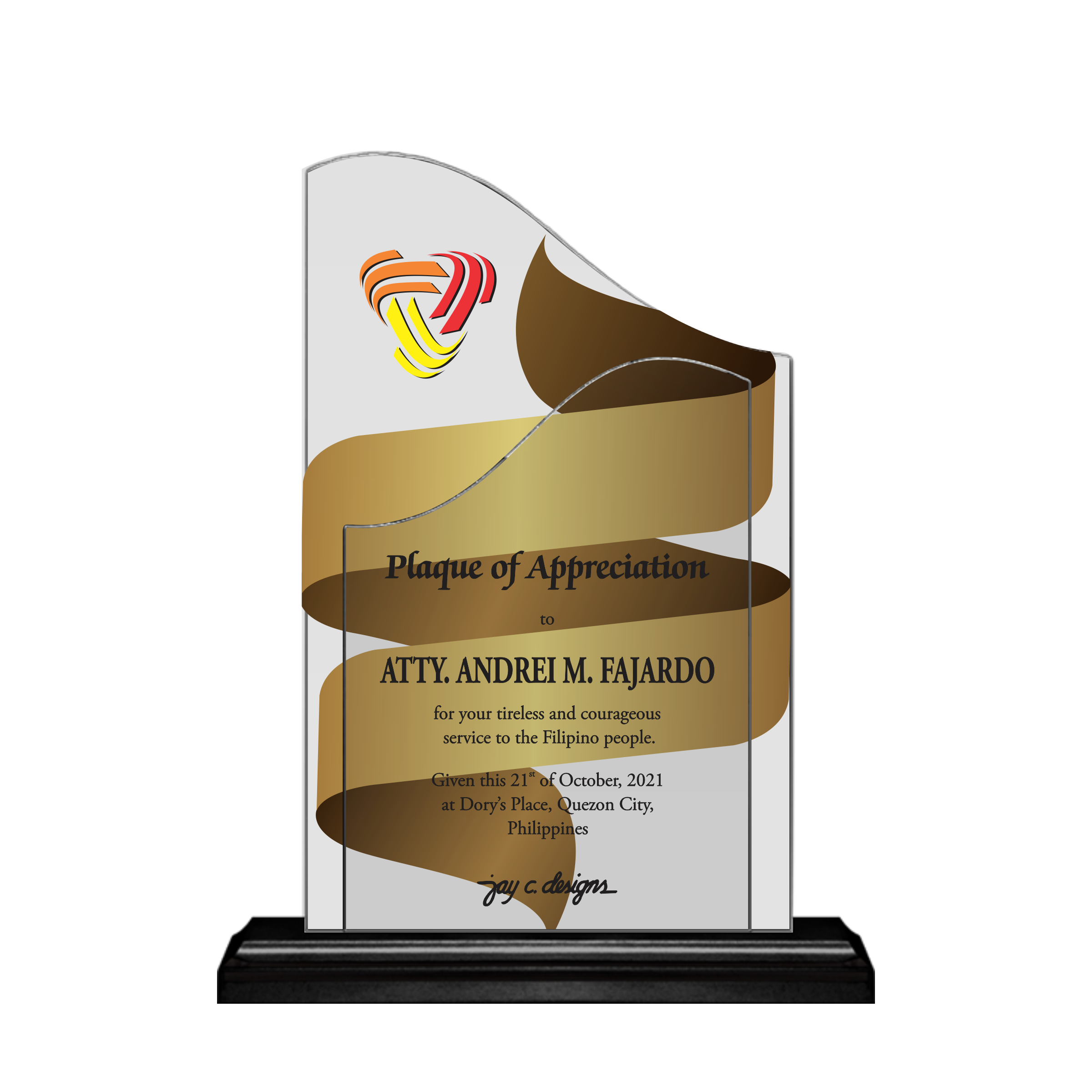 Acrylic Trophies & Plaques Philippines 8040 Jay C. Designs