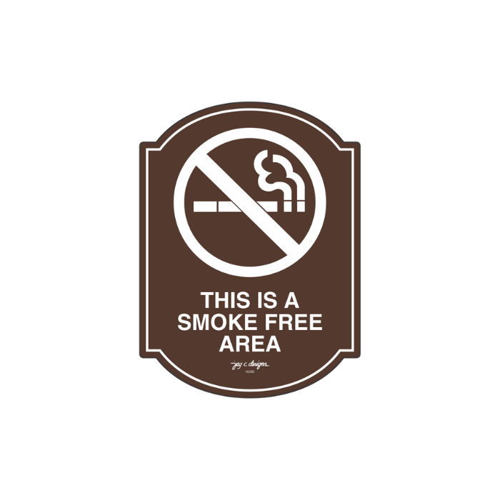 This is a Smoke Free Area Acrylic Sign