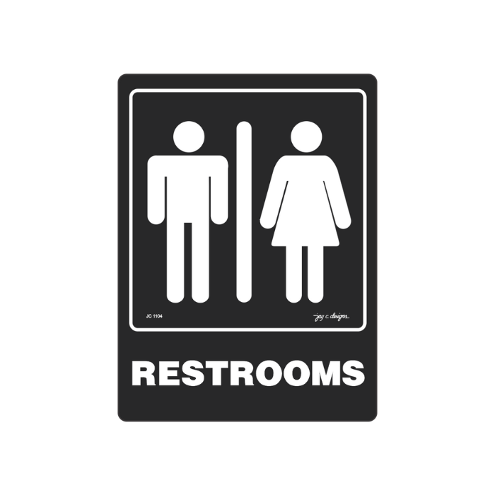 Restroom signage — Jay C. Designs