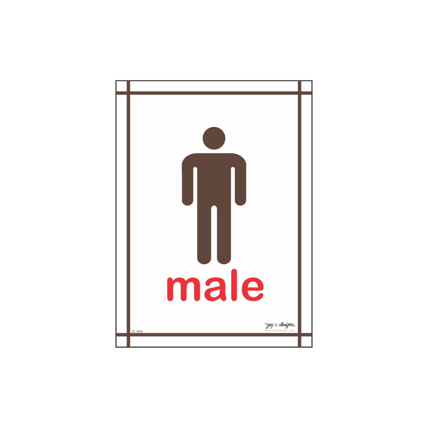 Male Restroom Acrylic Signage