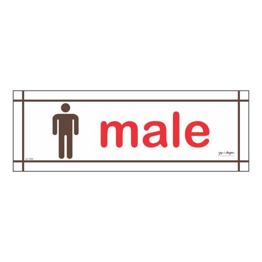Male acrylic restroom signage