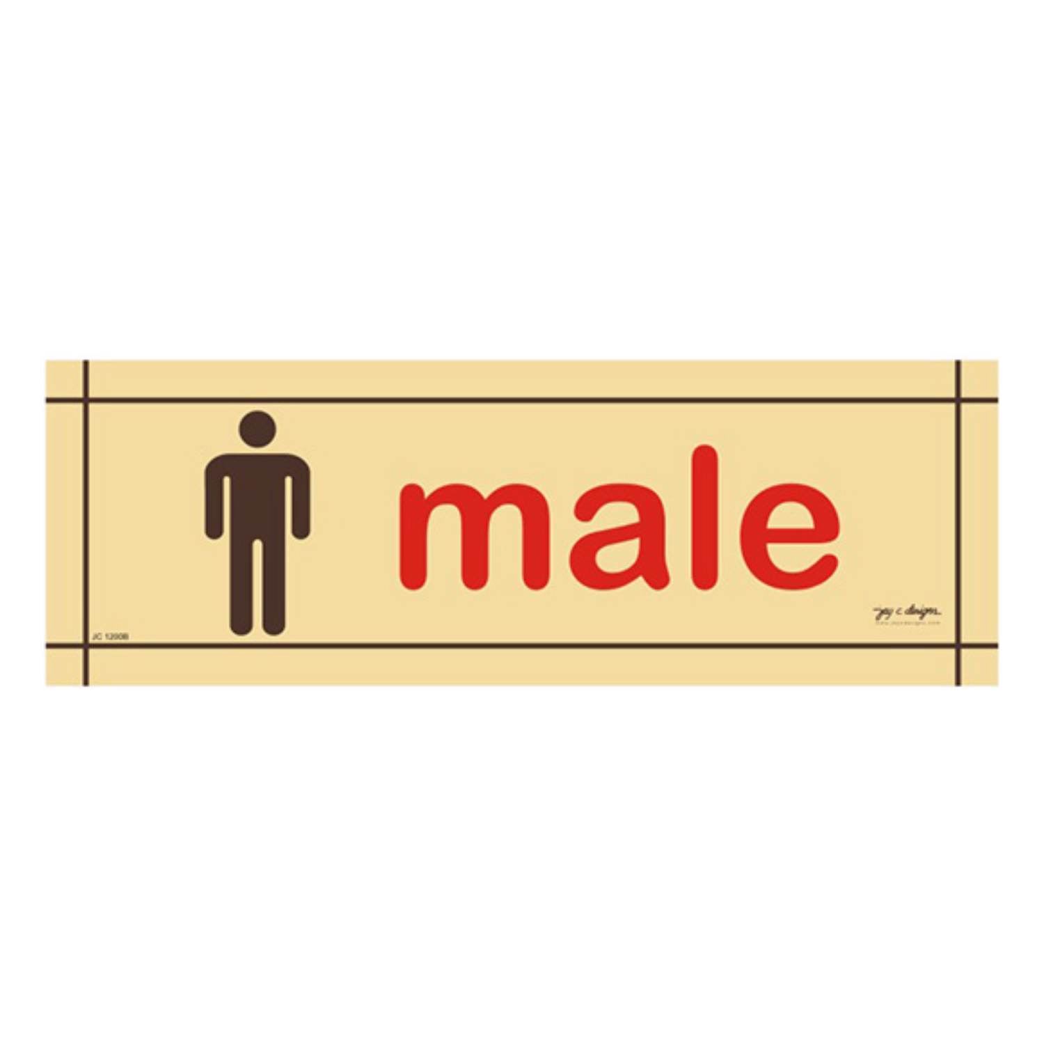 Male acrylic restroom signage